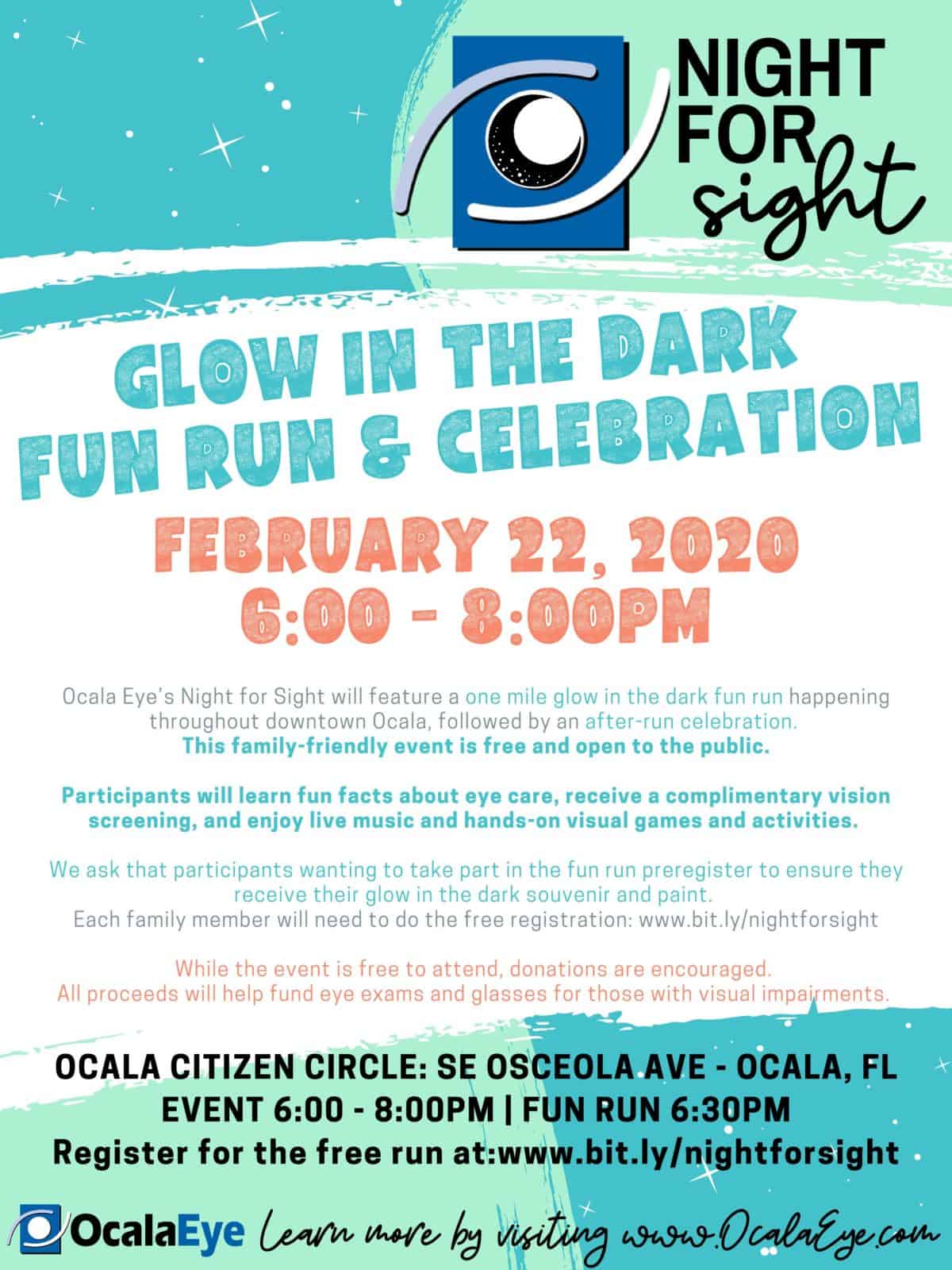 Night for Sight Glow in the Dark Fun Run & Celebration Saturday