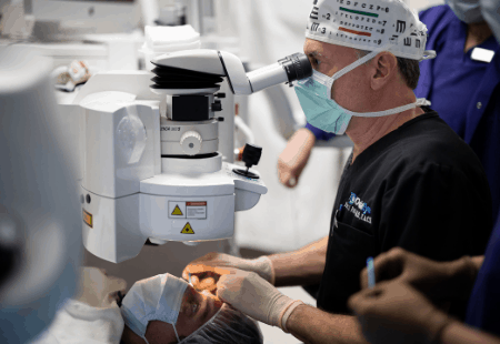 specialist performs lasik surgery